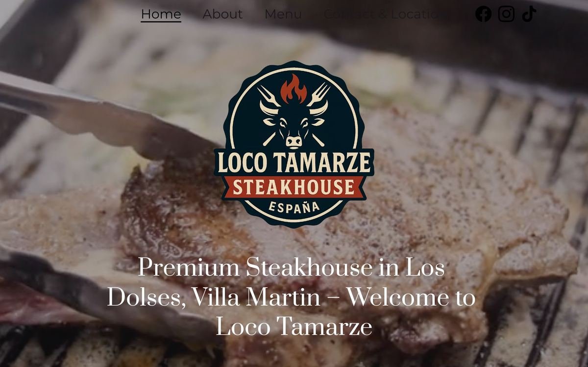 Loco Tamarze Steakhouse website and reservation system