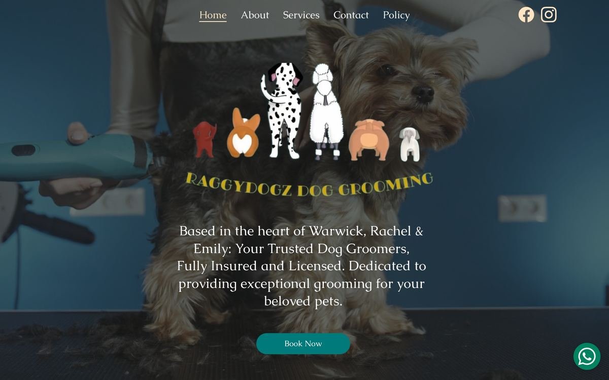 Raggy Dogz premium pet grooming studio brand identity